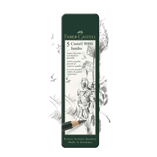 FAB-10-119305 - FABER CASTELL 9000 PENCILS Jumbo Graphite Asst Tin5(1)